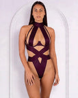 Tiffanya Cut-Out Harness Bodysuit – Purple – Ibiza - Tiffanya Store