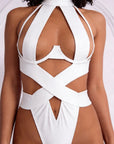 Tiffanya Cut-Out Harness Bodysuit – White – Ibiza - Tiffanya Store