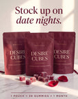 Stock up on date nights: 1 pouch = 30 gummies = 1 month