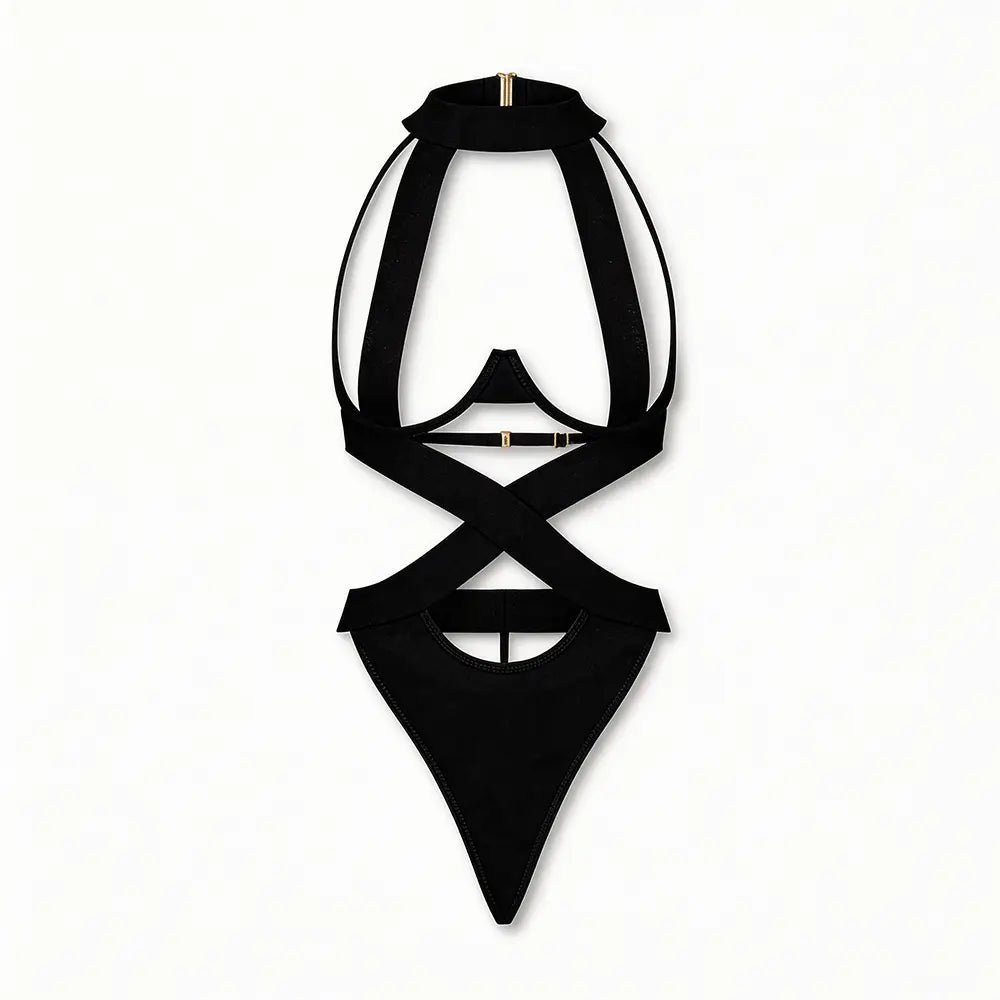 Tiffanya Cut-Out Harness Bodysuit – Black – Ibiza - Tiffanya Store