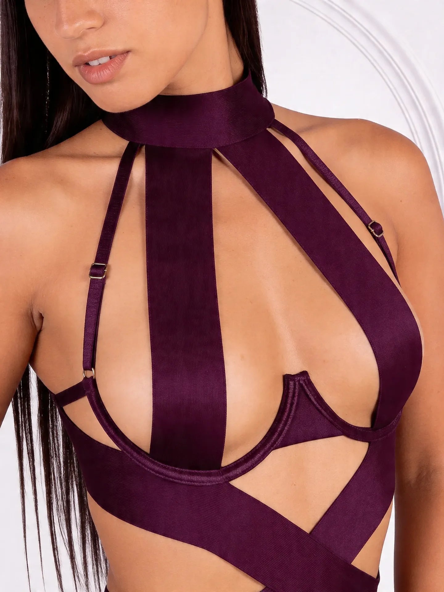 Tiffanya Cut-Out Harness Bodysuit – Purple – Ibiza - Tiffanya Store