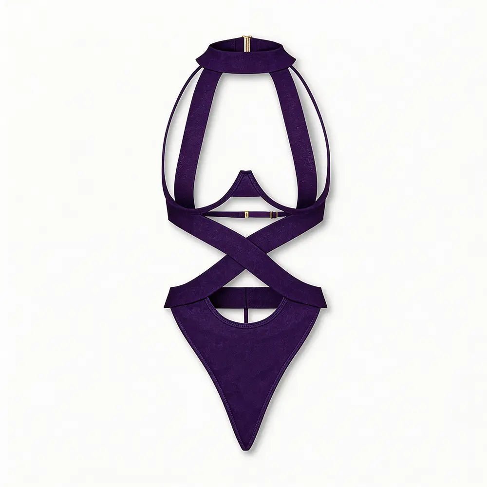 Tiffanya Cut-Out Harness Bodysuit – Purple – Ibiza - Tiffanya Store