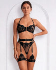 Tiffanya Lace Lingerie Set with Garter Belt – Black – Geneva - Tiffanya Store