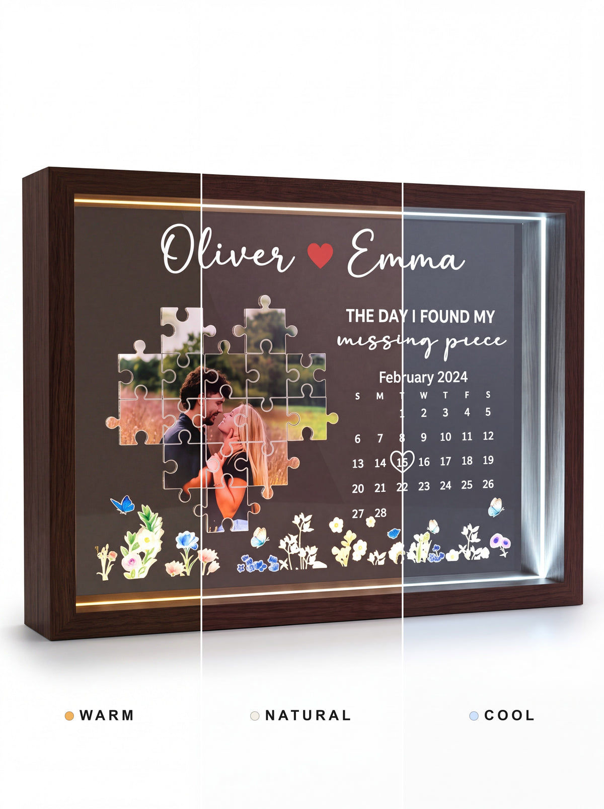 Tiffanya Missing Piece Lightbox - one frame, 3 light colours: warm, natural and cool white - Tiffanya Store