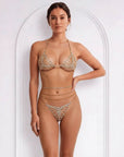 Tiffanya Rhinestone Chain Lingerie Set – Gold – Marbella - Tiffanya Store