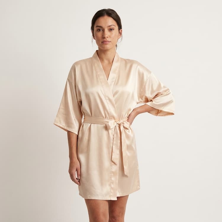 Tiffanya Satin Kimono Robe - Tiffanya Store